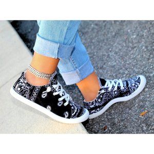 Black bandanna sneakers